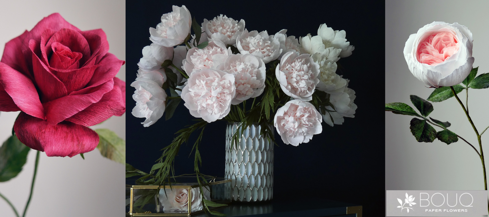 Bouq paper flowers collage
