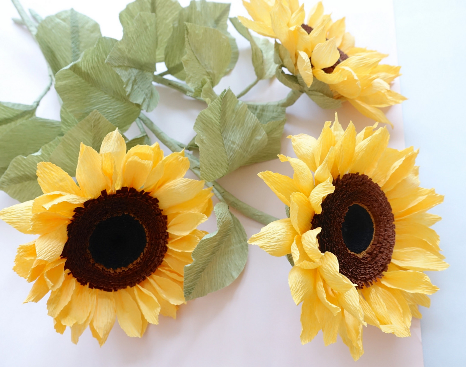 Crepe Paper Sunflower Tutorial image