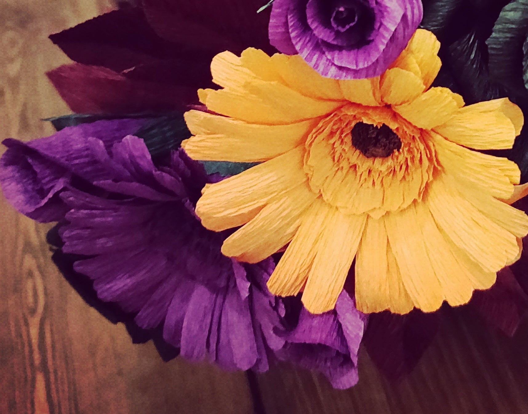 Orange and Purple Gerbera Daisies