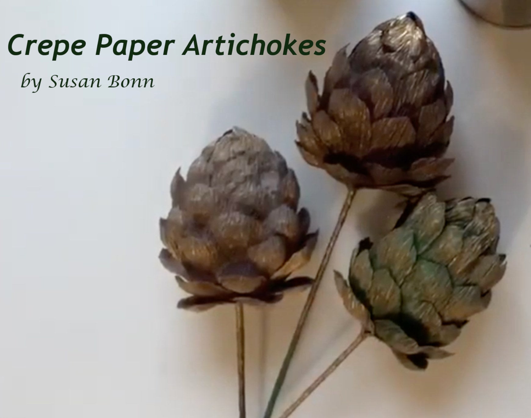crepe paper artichokes diy