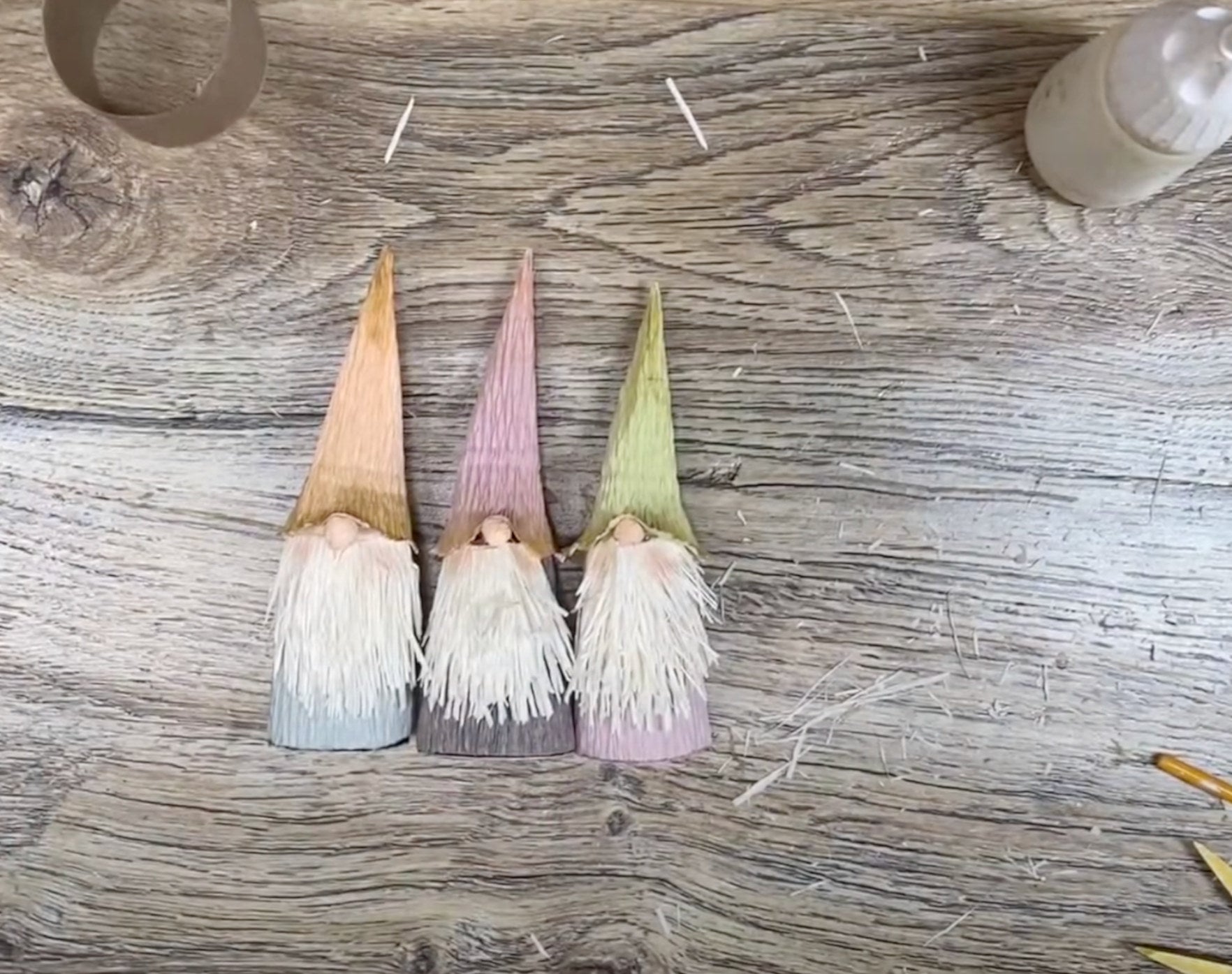 crepe paper gnomes