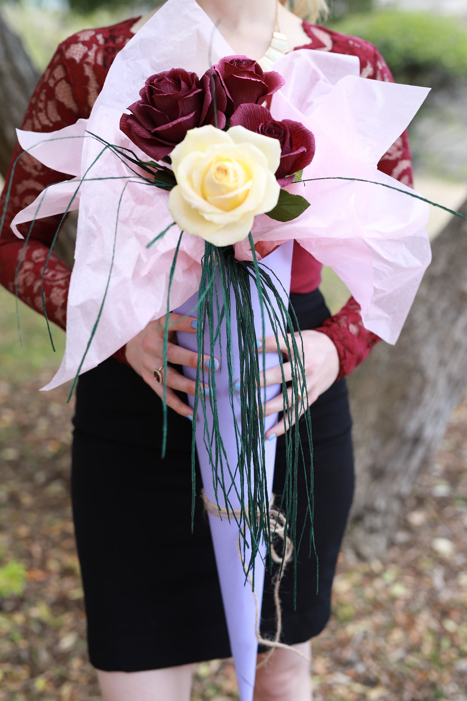 Crepe Paper Flower Bouquets for Mother's Day