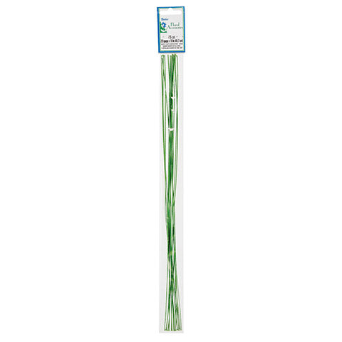 20 Gauge Floral Stem Wire - Cloth Covered - Green