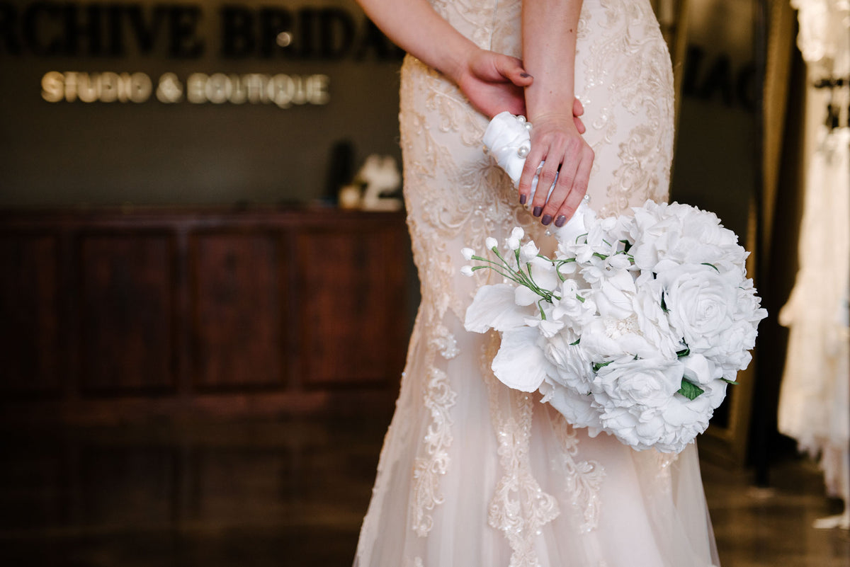 White Winter Bridal Bouquet